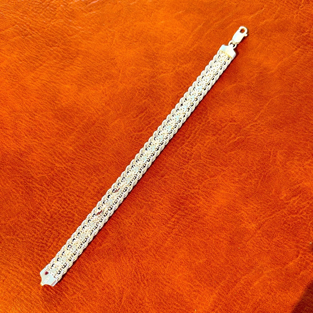 Italian Sterling Silver Bracelet 925 19g Grams